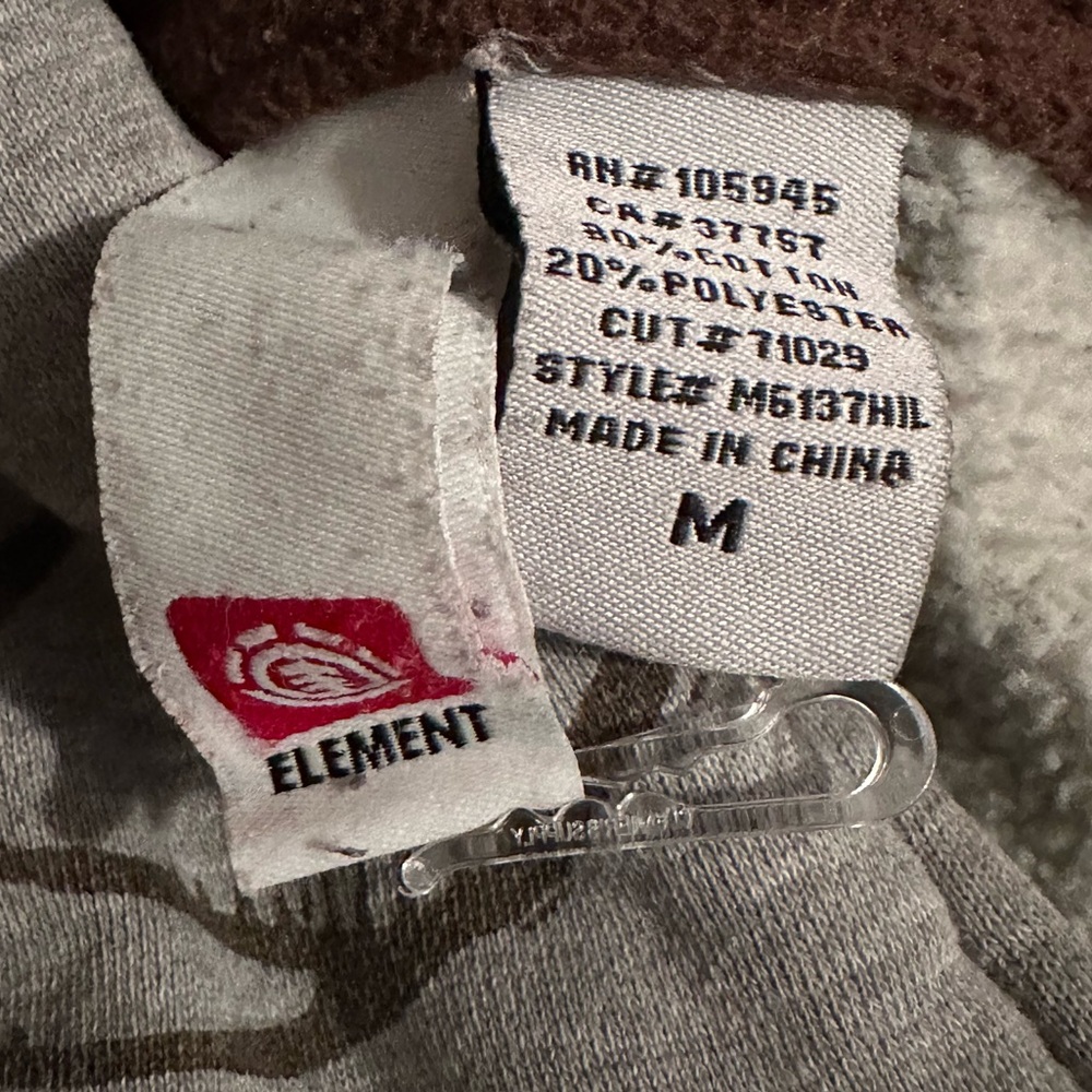 Vintage Element Cream and Brown Wave Hoodie - Picture 3 of 3